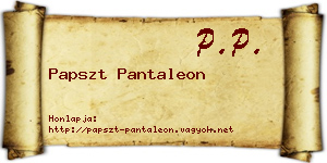 Papszt Pantaleon névjegykártya